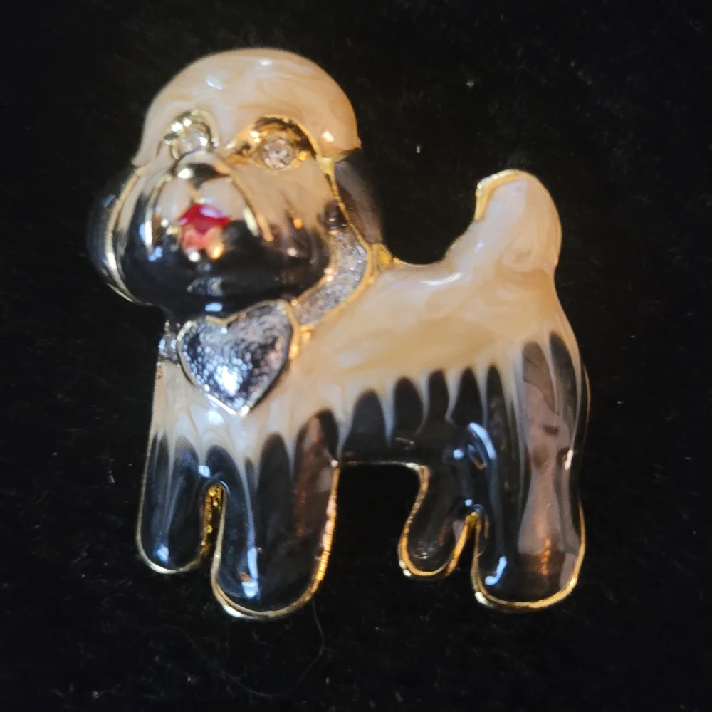 Vintage Rinestone Dog Pin. - Picture 1 of 5